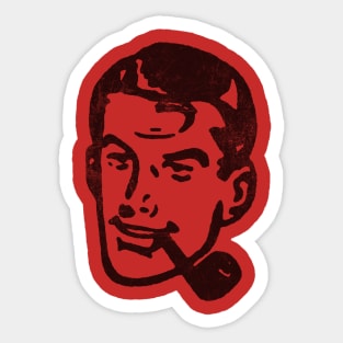 Man with pipe. Sticker